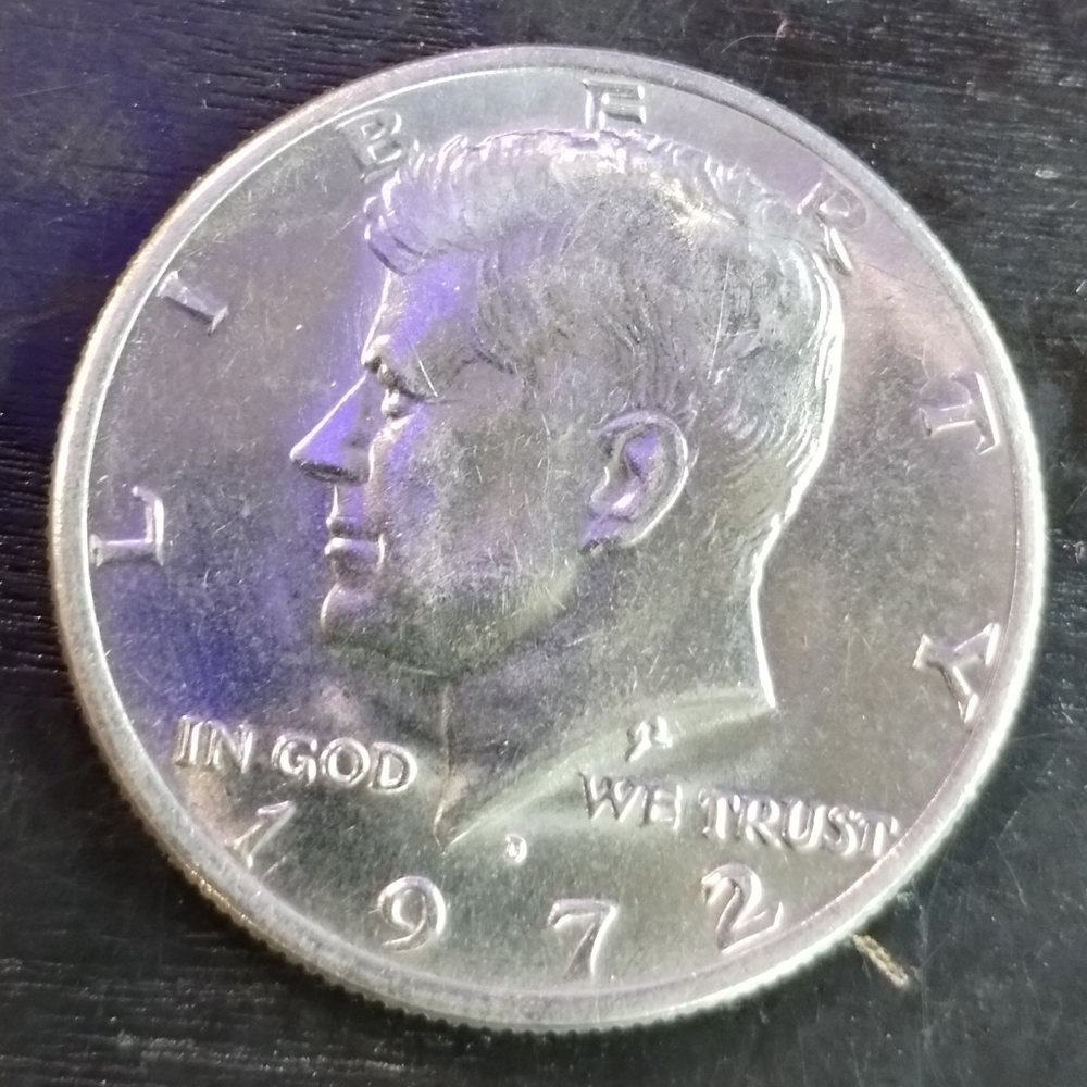 1972 D Kennedy half dollar. (50¢ piece)
